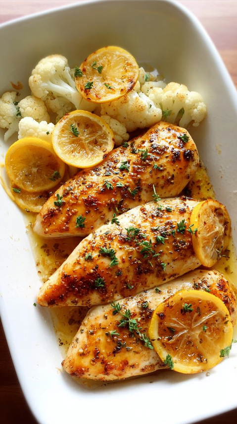 Oven Baked Lemon Chicken Breast Serving
