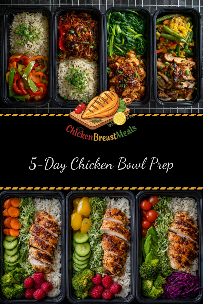 chicken rice bowls prep