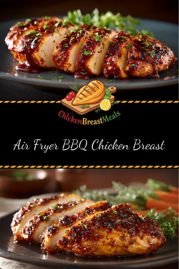 juicy air fryer bbq chicken breast with sticky glaze