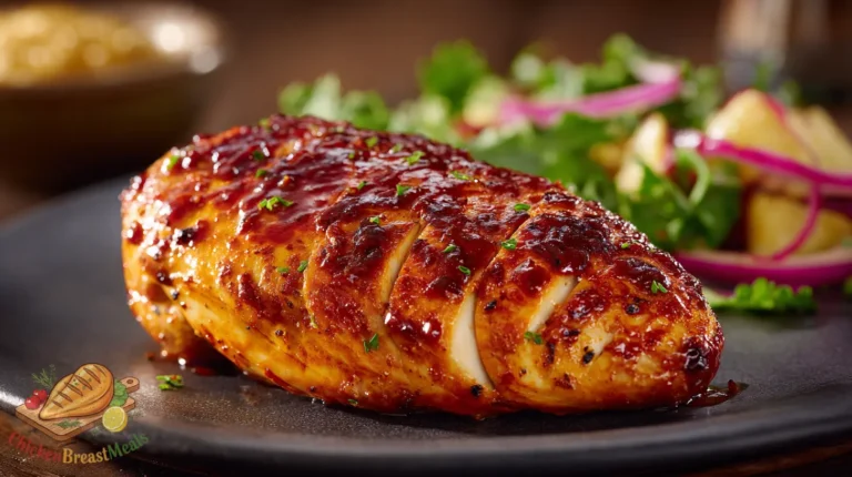 juicy air fryer bbq chicken breast with sticky glaze