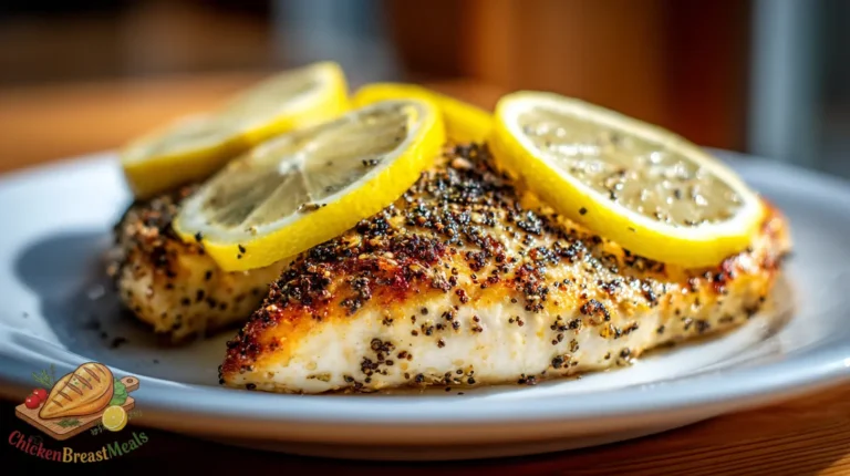 lemon pepper chicken breast plated