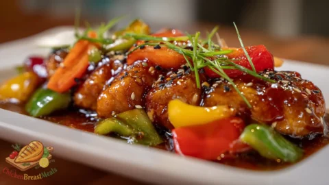 sweet sour chicken glossy
