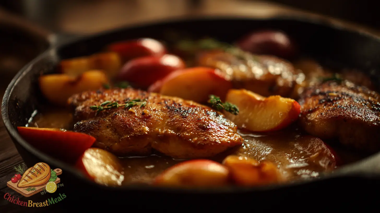 apple cider chicken skillet