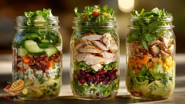 chicken mason jar salad