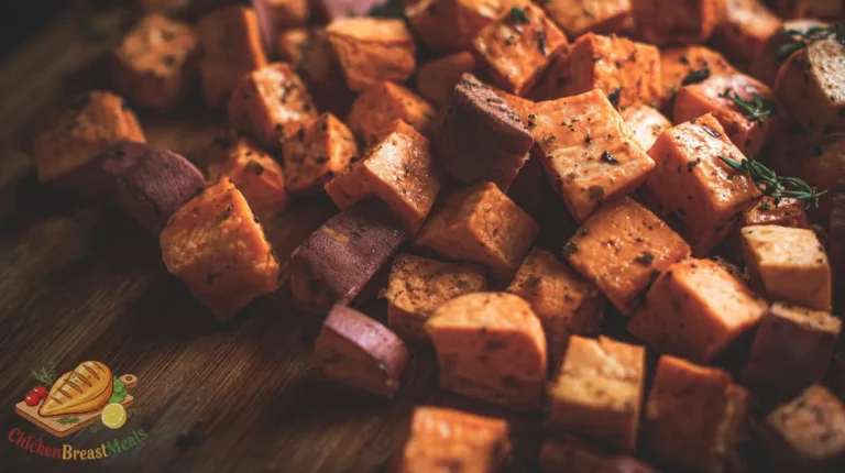 sweet potato chicken prep